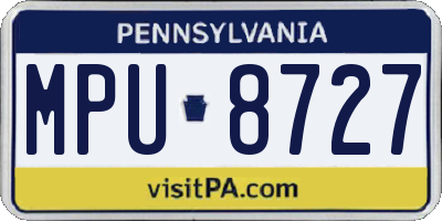 PA license plate MPU8727