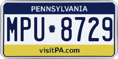 PA license plate MPU8729
