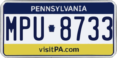 PA license plate MPU8733