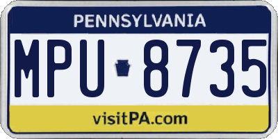 PA license plate MPU8735