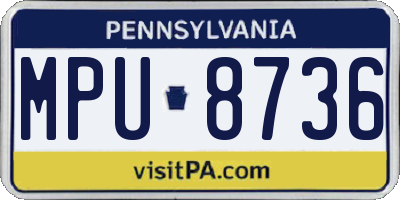 PA license plate MPU8736