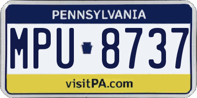 PA license plate MPU8737