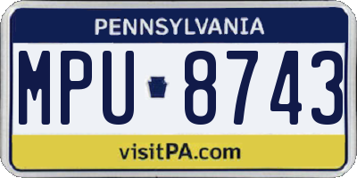 PA license plate MPU8743