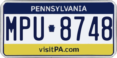 PA license plate MPU8748