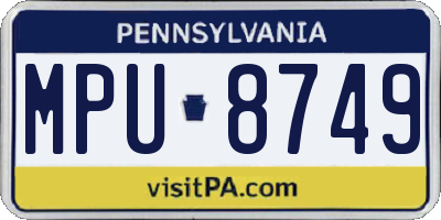 PA license plate MPU8749