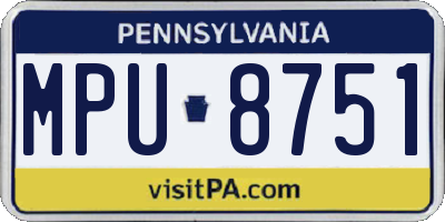 PA license plate MPU8751