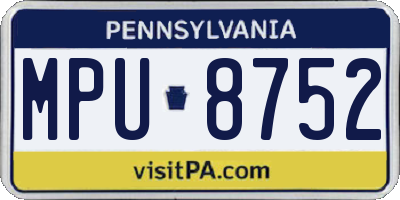PA license plate MPU8752