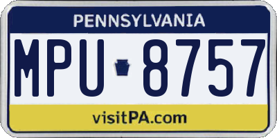 PA license plate MPU8757