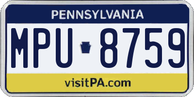 PA license plate MPU8759