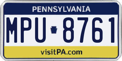 PA license plate MPU8761