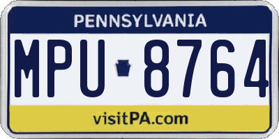 PA license plate MPU8764