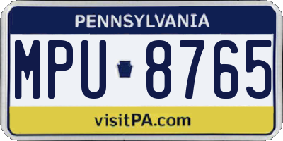 PA license plate MPU8765
