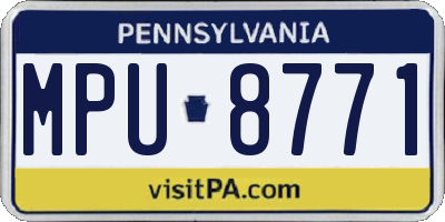 PA license plate MPU8771