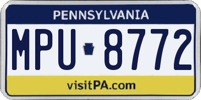 PA license plate MPU8772