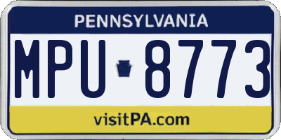 PA license plate MPU8773