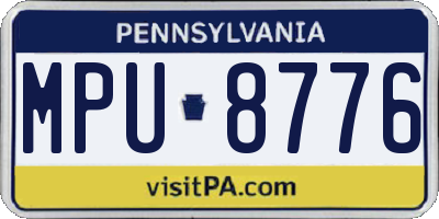 PA license plate MPU8776