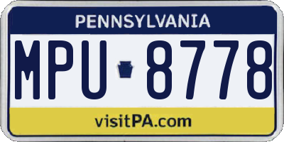 PA license plate MPU8778