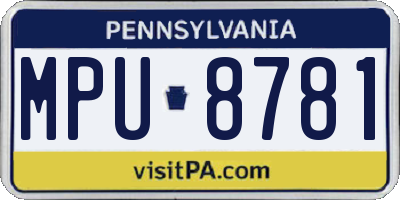 PA license plate MPU8781
