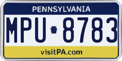 PA license plate MPU8783