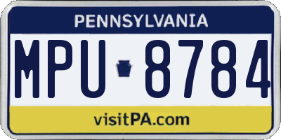 PA license plate MPU8784