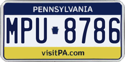 PA license plate MPU8786