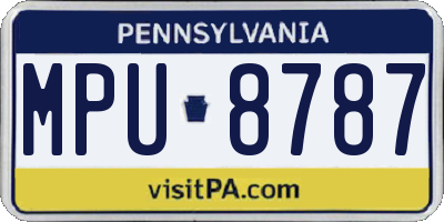 PA license plate MPU8787