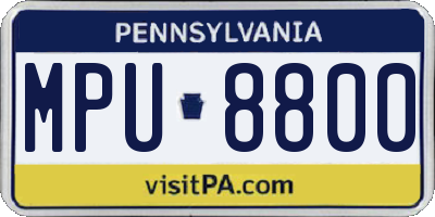PA license plate MPU8800