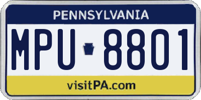 PA license plate MPU8801