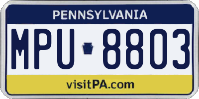 PA license plate MPU8803