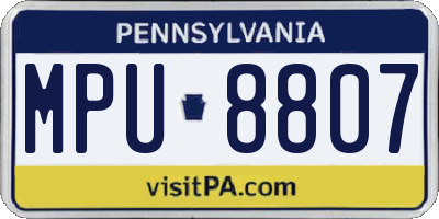 PA license plate MPU8807