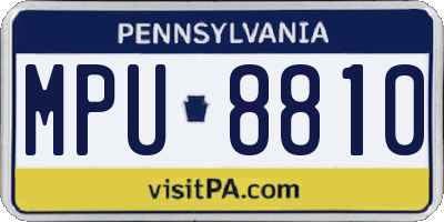 PA license plate MPU8810