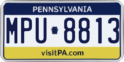 PA license plate MPU8813