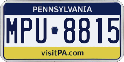PA license plate MPU8815