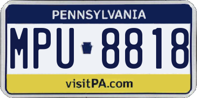 PA license plate MPU8818