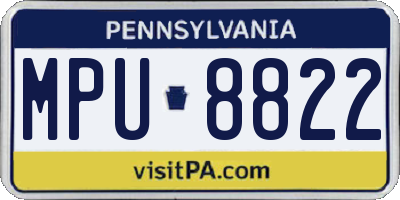 PA license plate MPU8822
