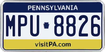 PA license plate MPU8826