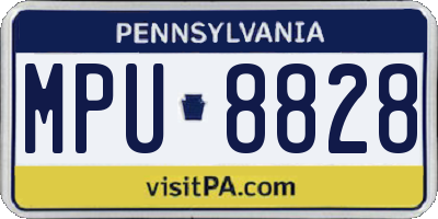 PA license plate MPU8828