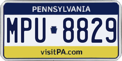 PA license plate MPU8829