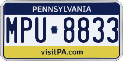 PA license plate MPU8833