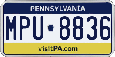 PA license plate MPU8836