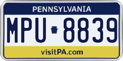 PA license plate MPU8839