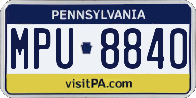 PA license plate MPU8840