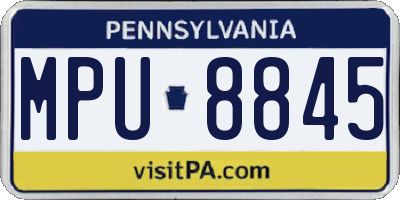 PA license plate MPU8845