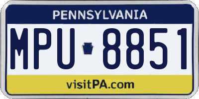 PA license plate MPU8851