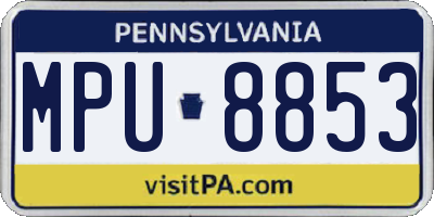 PA license plate MPU8853