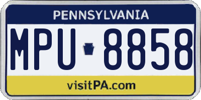 PA license plate MPU8858