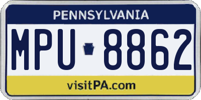 PA license plate MPU8862