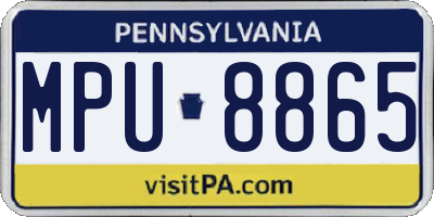 PA license plate MPU8865