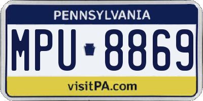 PA license plate MPU8869
