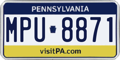 PA license plate MPU8871